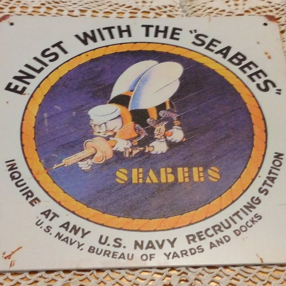 Vintage look reproduction, Seabees Navy Ad